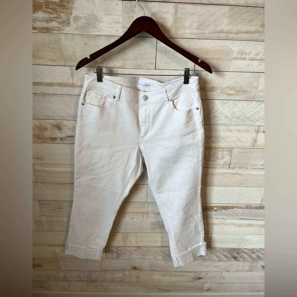 NWT Ann Taylor LOFT white curvy jeans size 12P